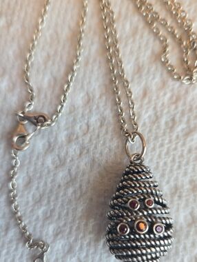 Pandora Hidden Romance SS and Rhodolite Pendant Necklace